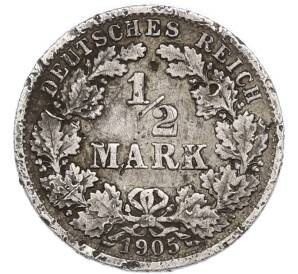 1/2 марка 1905 года F Германия — Фото №1