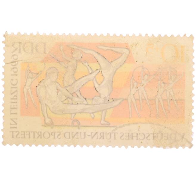 Почтовая марка 10+5 пфеннигов 1969 года Германия (ГДР) «V Немецкий праздник гимнастики и спорта в Лейпциге — Спортивная и художественная гимнастика». (Артикул: K8-2408) — Фото №2