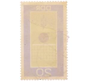 Почтовая марка 20 пфеннигов 1969 года Германия (ГДР) «Кубок мира по волейболу среди мужчин в ГДР — Волейбольный мяч и сетка». — Фото №2