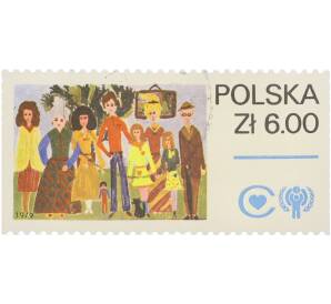 Почтовая марка 6 злотых 1979 года Польша «Год ребёнка» — Фото №1