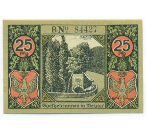 25 пфеннигов 1920 года Германия — Вецлар (Нотгельд) — Фото №1