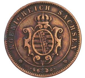 5 пфеннигов 1864 года Саксония — Фото №2