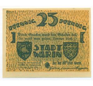 25 пфеннигов 1922 года Германия — Варин (Нотгельд) — Фото №1