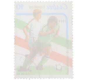 Почтовая марка 10 сентаво 1989 года Куба «Copa Mundial de Futbol Italia 90 — Игровой момент футболисты»