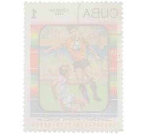 Почтовая марка 1 сентаво 1986 года Куба «Campeonato Mundial Mexico 86 — Игровая сцена футболисты» — Фото №2