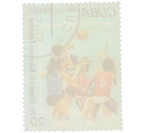Почтовая марка 20 сентаво 1984 года Куба «Pre-Olimpica de Baloncesto Femenino — Женский баскетбол борьба за мяч»
