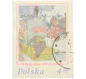 Почтовая марка 4.50 злотых 1975 года Польша «XII Всепольская филателистическая выставка Лодзь 75 — Лодзинский пейзаж (Владислав Стржеминский)» — Фото №1