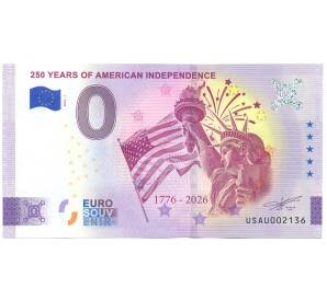 0 евро 2025 года Франция «Euro souvenir — 250 лет независимости США» (Unusual) — Фото №1