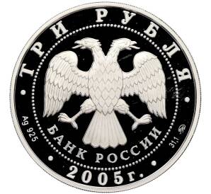3 рубля 2005 года ММД «Лунный календарь — Год Петуха» — Фото №2