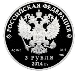 3 рубля 2014 года СПМД «XXII зимние Олимпийские Игры 2014 в Сочи — Биатлон» — Фото №2