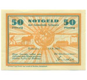 50 пфеннигов 1921 года Германия — община Шаала (Нотгельд) — Фото №1