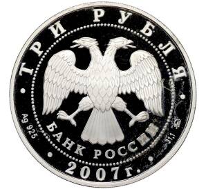 3 рубля 2007 года ММД «Лунный календарь — Год Кабана» — Фото №2