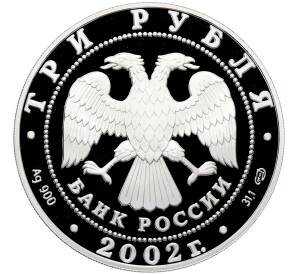3 рубля 2002 года СПМД «Памятники архитектуры России — Свято-Иоанновский женский монастырь в Санкт-Петербурге» — Фото №2