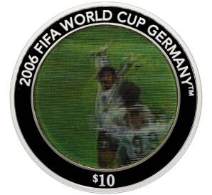 10 долларов 2005 года Соломоновы острова «Чемпионат мира по футболу 2006 в Германии (голограмма)» — Фото №1