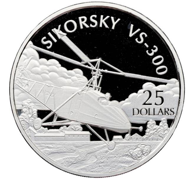 Монета 25 долларов 2003 года Соломоновы острова «Самолеты — Sikorsky VS-300» (Артикул: T11-51557) — Фото №1