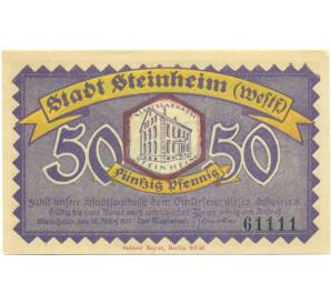 50 пфеннигов 1921 года Германия — город Штайнхайм (Нотгельд) — Фото №1