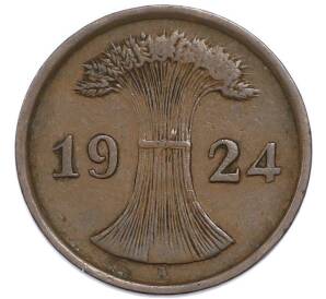 2 рентенпфеннига 1924 года A Германия