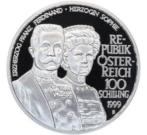 100 шиллингов 1999 года Австрия «Сараевское убийство» — Фото №2
