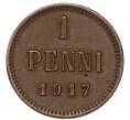 Монета 1 пенни 1917 года Русская Финляндия — Орел без корон (Временное правительство) (Артикул: K7-4259) — Фото №1
