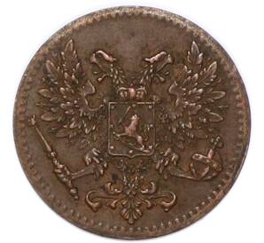 1 пенни 1917 года Русская Финляндия — Орел без корон (Временное правительство)