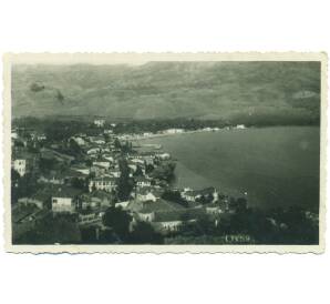 Фотографическая открытка 1930-1940 года Югославия «Охрид — Общий вид на город и Охридское озеро» — Фото №1