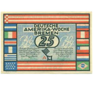 25 пфеннигов 1923 года Германия — город Бремен (Нотгельд) — Фото №2