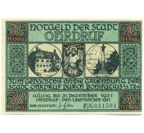 50 пфеннигов 1921 года Германия — город Ордруф (Нотгельд) — Фото №2