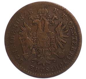 1 крейцер 1858 года B Австрия — Фото №2