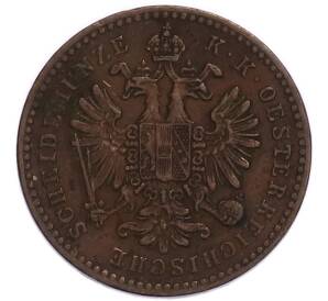 1 крейцер 1860 года B Австрия — Фото №2