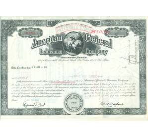 100 привилегированных акций 1967 года США «American General Insurance Company» — Фото №1