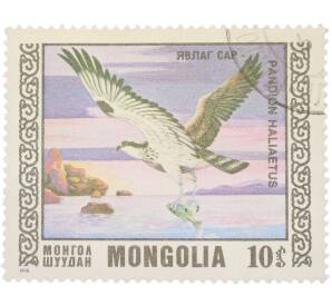 Почтовая марка 10 мунгу 1976 года Монголия «Птицы — Скопа» — Фото №1