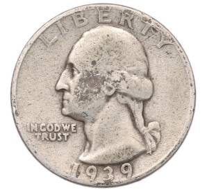 1/4 доллара (25 центов) 1939 года США — Фото №1