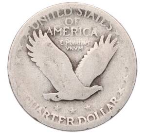 1/4 доллара (25 центов) 1917-1930 года США «Стоящая Свобода Квотер» — Фото №2