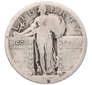 1/4 доллара (25 центов) 1917-1930 года S США «Стоящая Свобода Квотер» — Фото №1