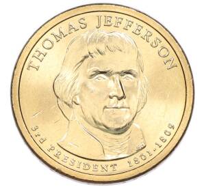 1 доллар 2007 года (Р) США «3-й президент США Томас Джефферсон»