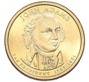 1 доллар 2007 года (P) США «2-й президент США Джон Адамс»