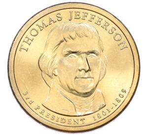 1 доллар 2007 года (P) США «3-й президент США Томас Джеферсон»