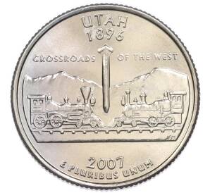 1/4 доллара (25 центов) 2007 года D США «Штаты и территории — Юта»