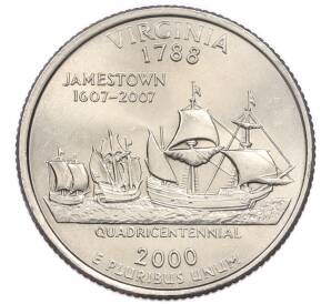1/4 доллара (25 центов) 2000 года P США «Штаты и территории — Вирджиния»