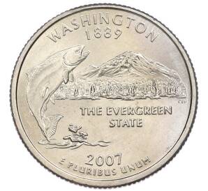 1/4 доллара (25 центов) 2007 года P США «Штаты и территории — Вашингтон» — Фото №1
