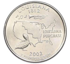 1/4 доллара (25 центов) 2002 года P США «Штаты и территории — Луизиана» — Фото №1