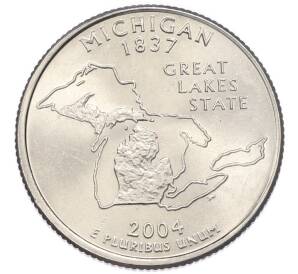 1/4 доллара (25 центов) 2004 года P США «Штаты и территории — Мичиган» — Фото №1
