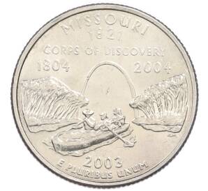 1/4 доллара (25 центов) 2003 года D США «Штаты и территории — Миссури» — Фото №1