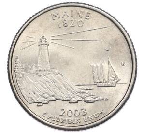 1/4 доллара (25 центов) 2003 года P США «Штаты и территории — Мэн» — Фото №1