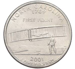 1/4 доллара (25 центов) 2001 года P США «Штаты и территории — Северная Каролина»