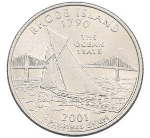 1/4 доллара (25 центов) 2001 года D США «Штаты и территории — Род-Айленд» — Фото №1