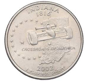 1/4 доллара (25 центов) 2002 года P США «Штаты и территории — Индиана»