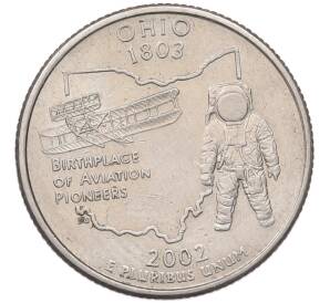 1/4 доллара (25 центов) 2002 года P США «Штаты и территории — Огайо»