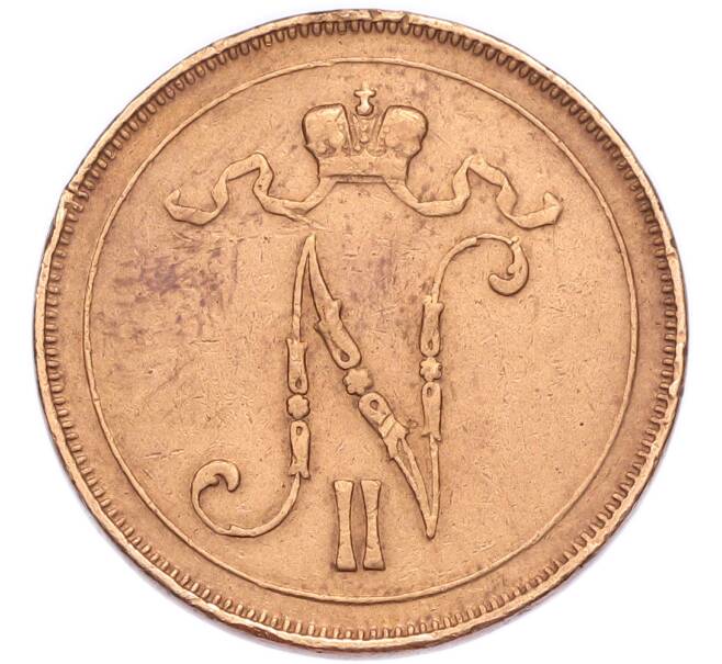 Монета 10 пенни 1910 года Русская Финляндия (Артикул: T11-53820) — Фото №2