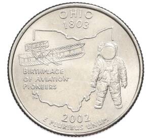 1/4 доллара (25 центов) 2002 года P США «Штаты и территории — Огайо» — Фото №1